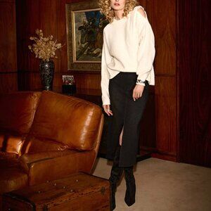 Joseph Ribkoff Classic Denim Pencil Skirt With Rhinestones-8-$188